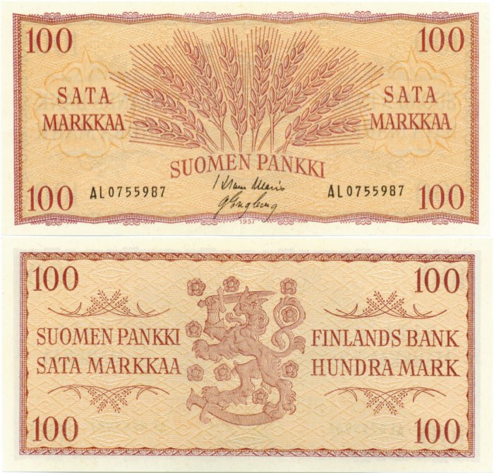 100 Markkaa 1957 AL0755987